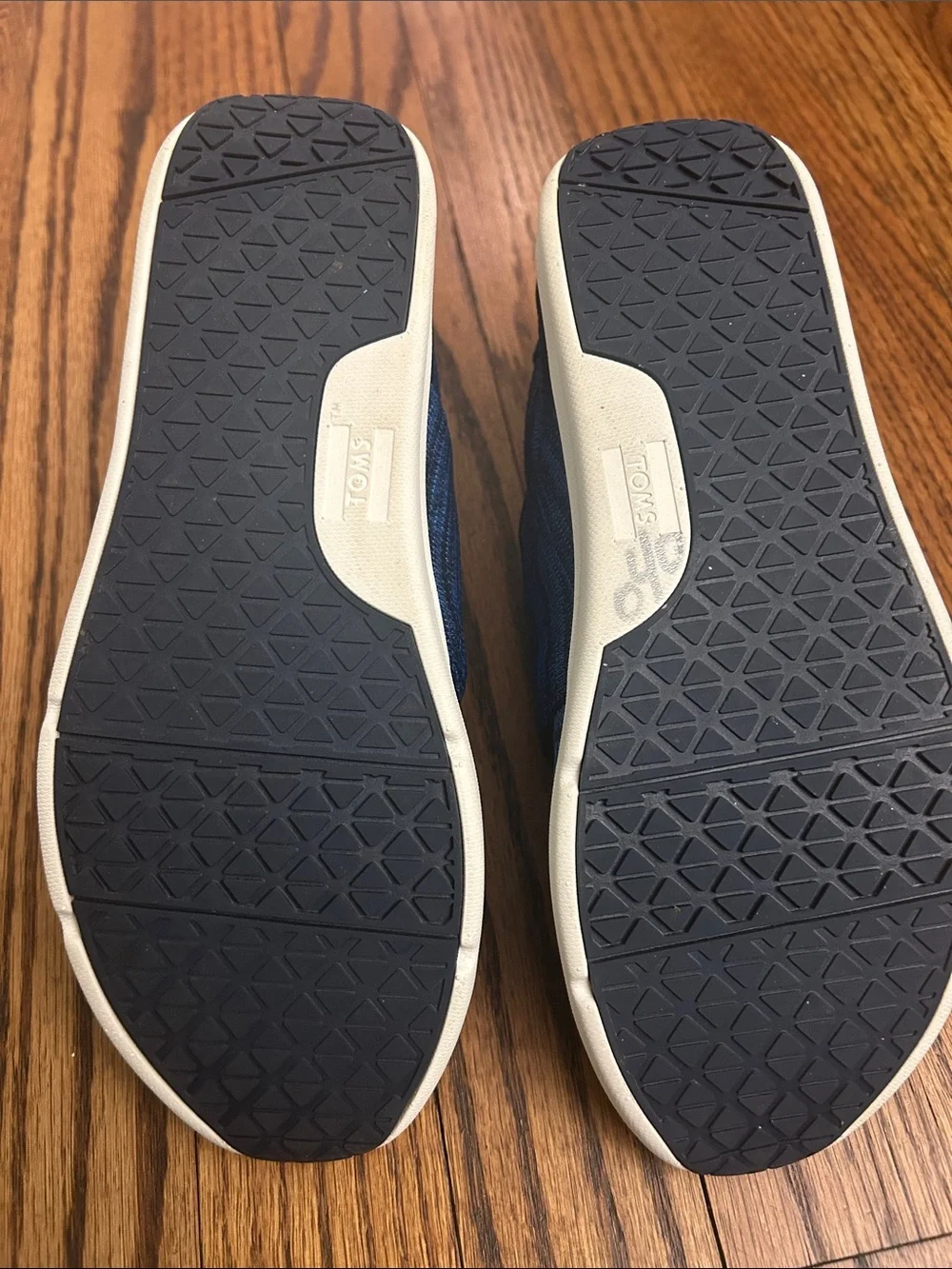 TOMS Blue Knit Lace-Up Sneakers